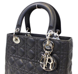 Christian Dior Cannage Quilted Lambskin Leather Lady Dior Medium Bag