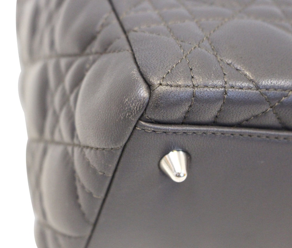Christian Dior Cannage Quilted Lambskin Leather Lady Dior Medium Bag