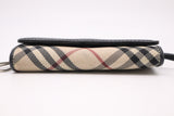 Burberry 4 Key Case in Beige Check Canvas and Black Leather