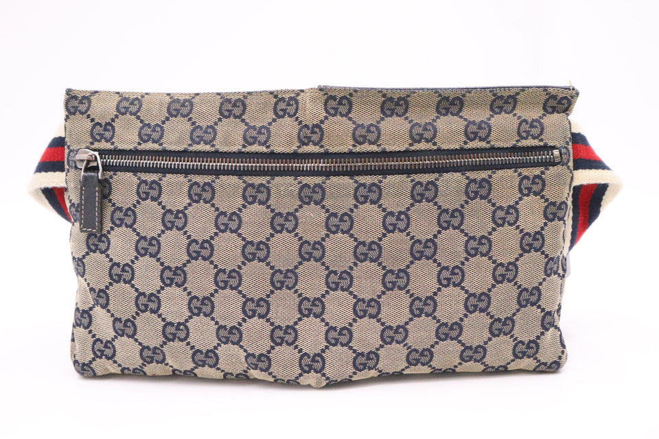 Gucci Waist Bag in Navy Blue GG Canvas