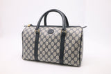 Gucci Boston Bag in Blue GG Supreme Canvas