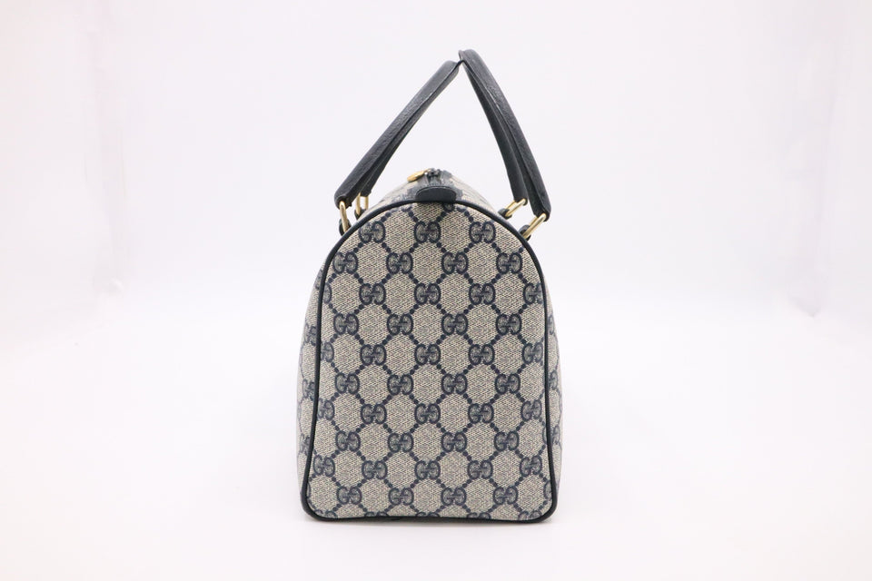 Gucci Boston Bag in Blue GG Supreme Canvas