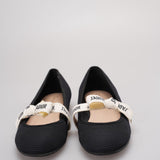 Christian Dior Mary Jane Ballet Flats with Bow Accents In Black EU 38.5