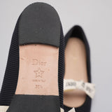 Christian Dior Mary Jane Ballet Flats with Bow Accents In Black EU 38.5