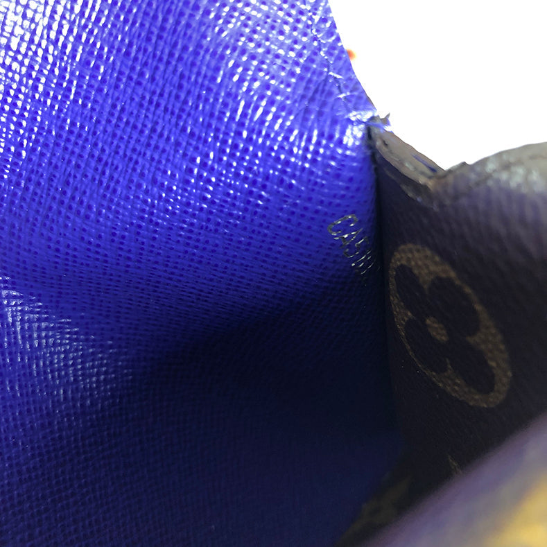 Louis Vuitton Mary Lou Epi Blue and Monogram Trifold Wallet