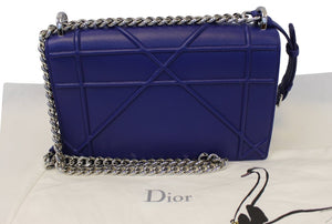 Christian Dior Handbag - Blue Calfskin Leather Diorama Bag