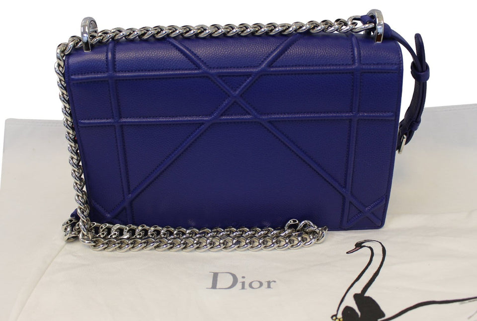 Christian Dior Handbag - Blue Calfskin Leather Diorama Bag