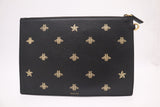 Gucci Bee Clutch in Black Leather