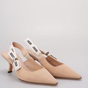 Christian Dior Beige Fabric J'aDior Slingback Pumps Size 38.5