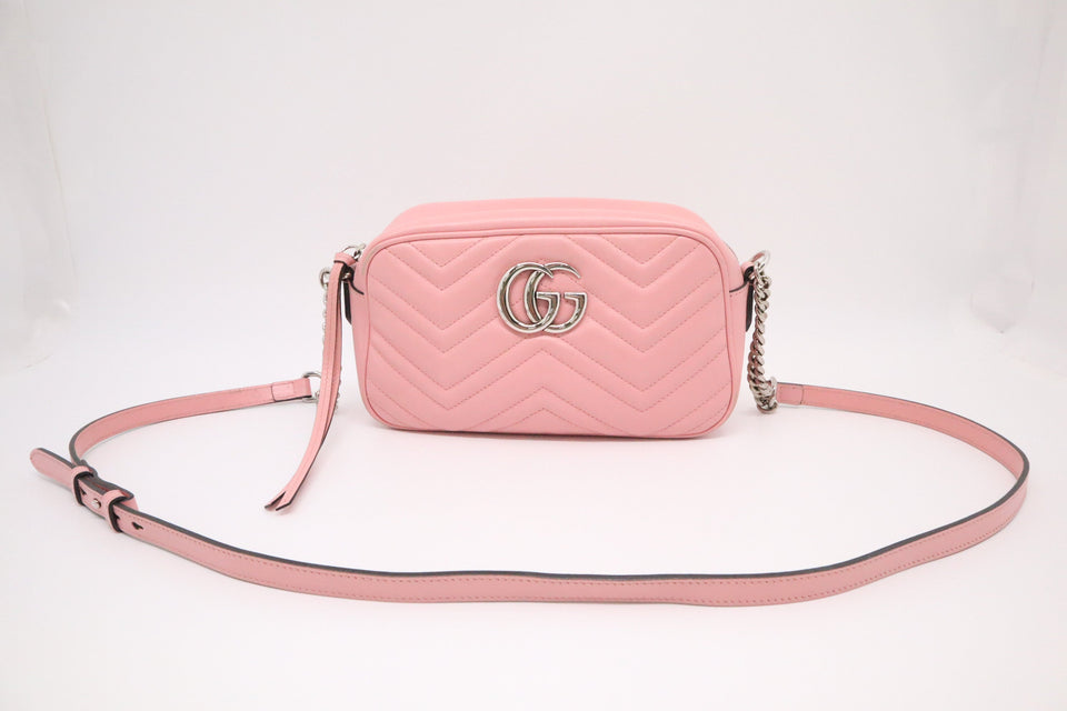 Gucci Marmont Shoulder Bag in Pink Leather