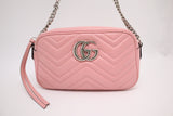 Gucci Marmont Shoulder Bag in Pink Leather