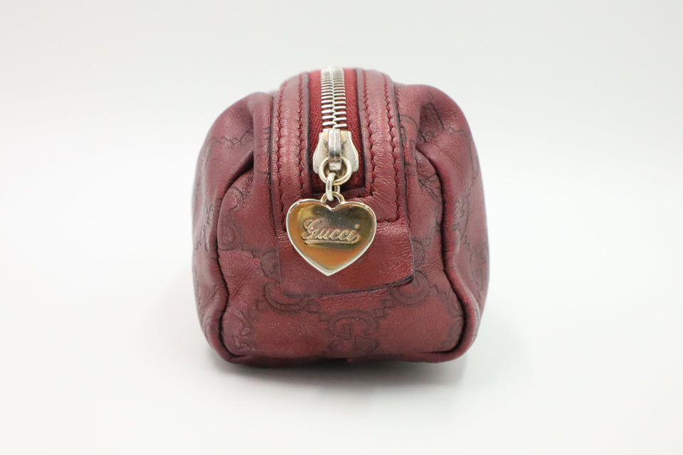 Gucci Cosmetics Pouch in Burgundy Guccissima Leather