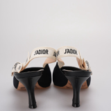 Christian Dior Ribbon Black Fabric J'aDior Slingback Pumps Size 38.5