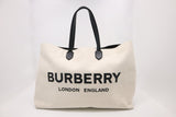 Burberry Large Tote in White Canvas