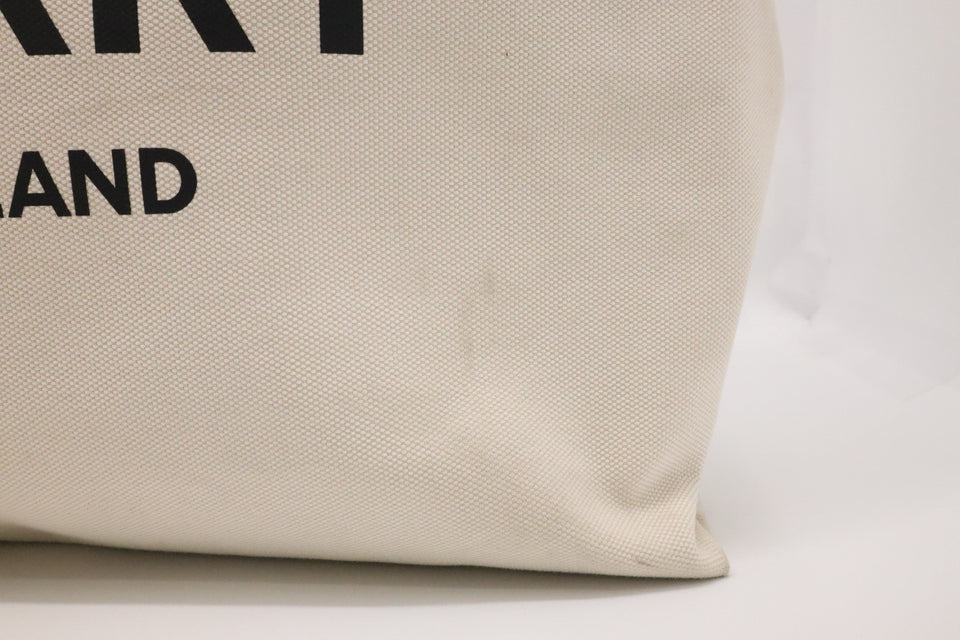 Burberry Large Tote in White Canvas