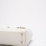 Christian Dior White Small Lady Dior in Cannage Lambskin 2020