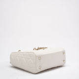 Christian Dior White Small Lady Dior in Cannage Lambskin 2020