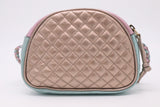 Gucci Mini Trapuntata Zumi Shoulder Bag in Metallic Pink and Blue Leather