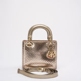 Dior Mini Lady Dior Bag Gold in Python Leather 2014