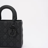 Christian Dior Lady Dior Small Matte Black Tonal Bag 2021