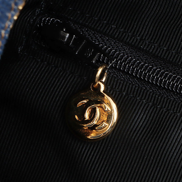 Chanel Vintage 1997 Denim CC Stitch 2-Way Boston Bag Indigo – Bags Junction
