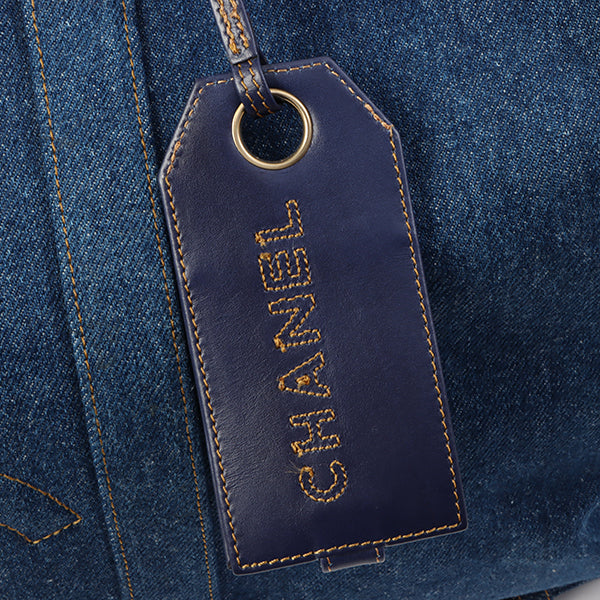 Chanel Vintage 1997 Denim CC Stitch 2-Way Boston Bag Indigo – Bags Junction