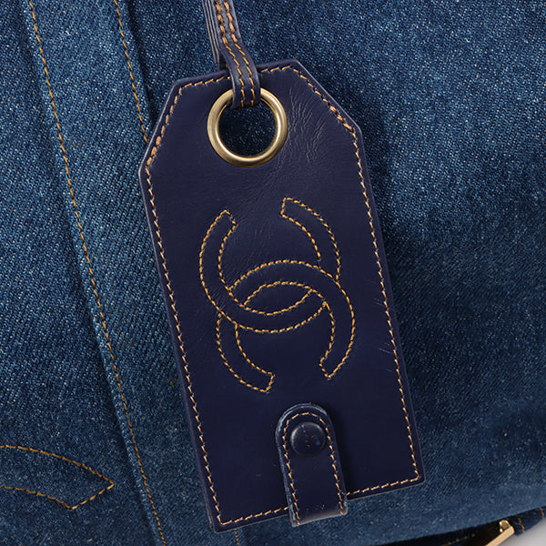 Chanel Vintage 1997 Denim CC Stitch 2-Way Boston Bag Indigo – Bags Junction