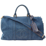 Chanel Vintage 1997 Denim CC Stitch 2-Way Boston Bag Indigo – Bags Junction