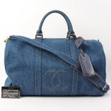 Chanel Vintage 1997 Denim CC Stitch 2-Way Boston Bag Indigo – Bags Junction