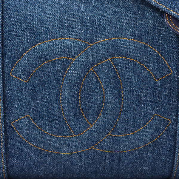 Chanel Vintage 1997 Denim CC Stitch 2-Way Boston Bag Indigo – Bags Junction