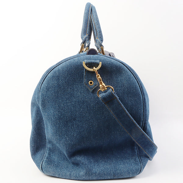 Chanel Vintage 1997 Denim CC Stitch 2-Way Boston Bag Indigo – Bags Junction