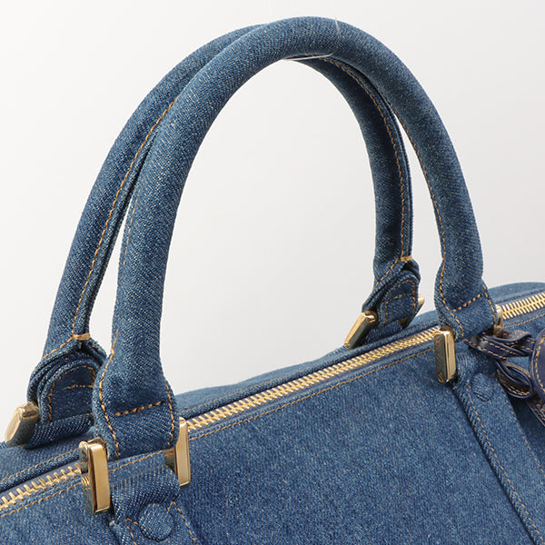 Chanel Vintage 1997 Denim CC Stitch 2-Way Boston Bag Indigo – Bags Junction