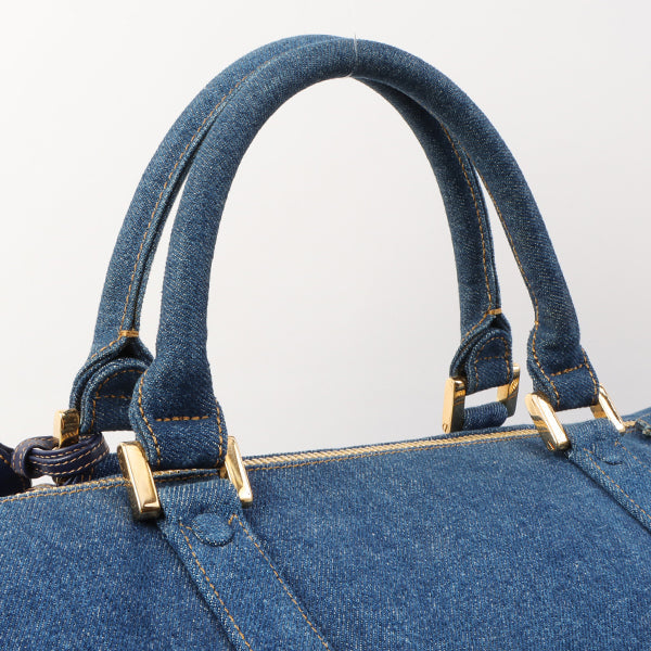 Chanel Vintage 1997 Denim CC Stitch 2-Way Boston Bag Indigo – Bags Junction
