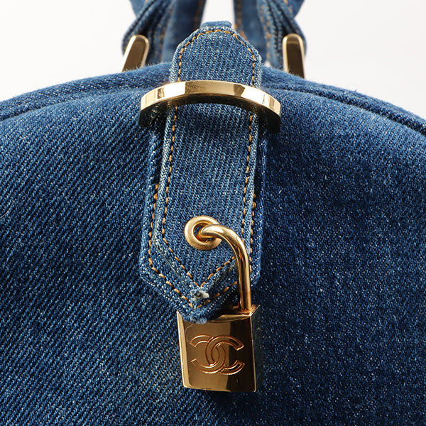 Chanel Vintage 1997 Denim CC Stitch 2-Way Boston Bag Indigo – Bags Junction