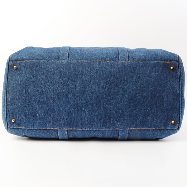 Chanel Vintage 1997 Denim CC Stitch 2-Way Boston Bag Indigo – Bags Junction