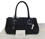 Christian Dior Black Leather Cannage Medium Tote Bag