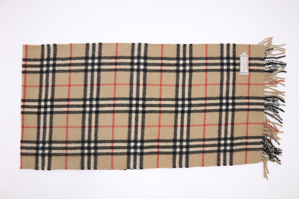 Burberry Scarf in Brown Checked Cashmere