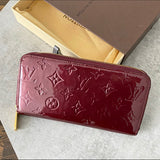 Louis Vuitton Vernis Monogram Zippy Wallet Rouge Fauve