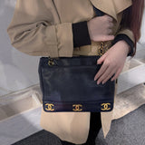 Chanel Caviar Leather Triple Shoulder Bag