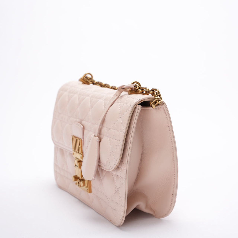 Christian Dior Pink Small Flap Shoulder Bag Lambskin 2017