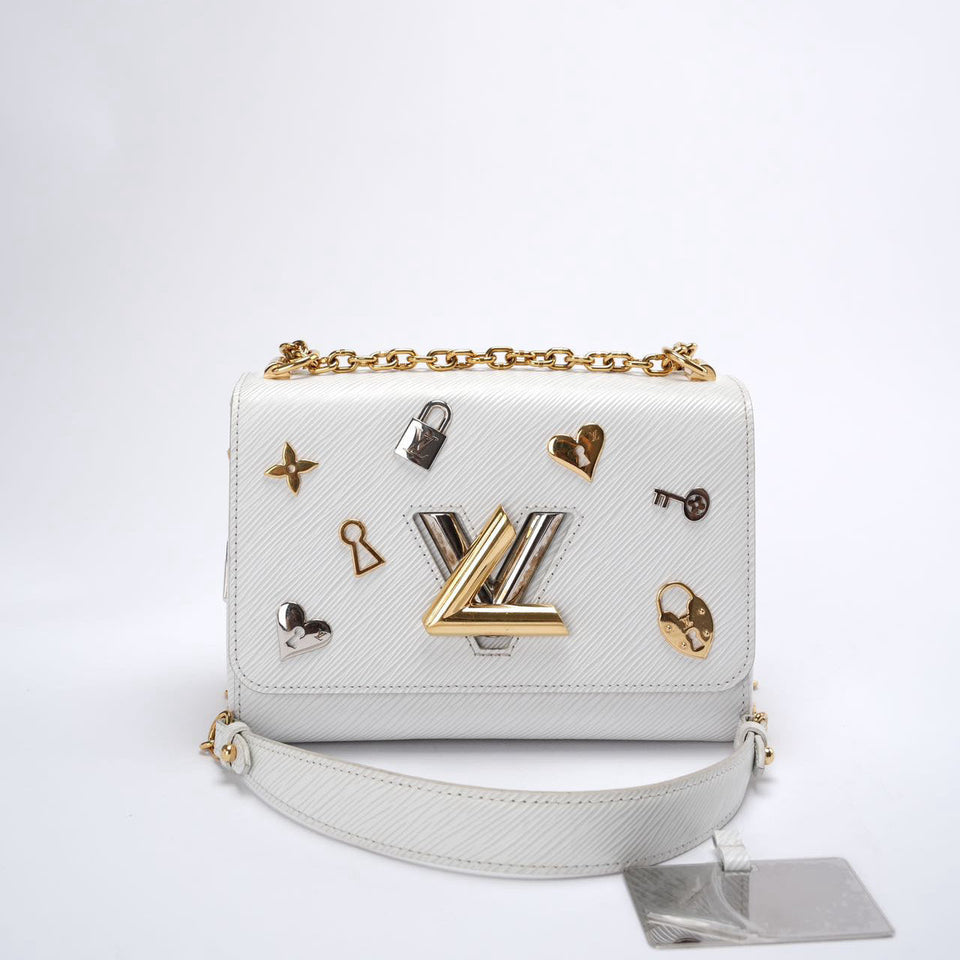 Louis Vuitton White Epi Leather Twist Love Lock Charms MM Bag 2018