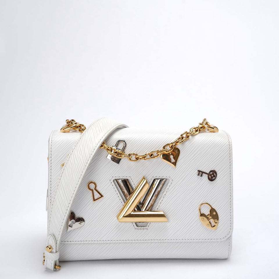 Louis Vuitton White Epi Leather Twist Love Lock Charms MM Bag 2018
