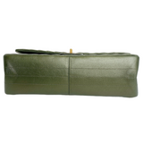 Chanel Chevron Medium Classic Double Flap Bag In Dark Green