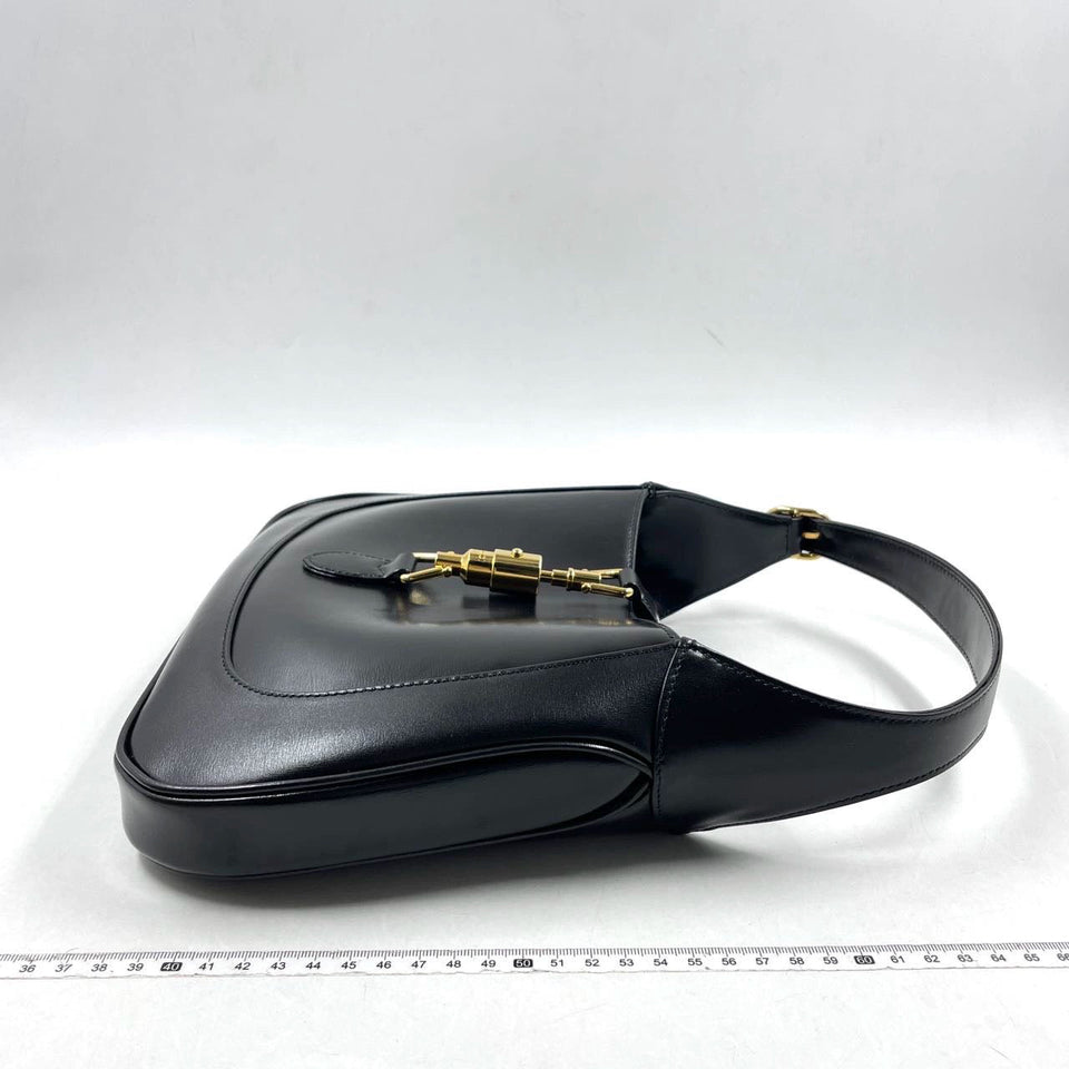 Gucci Jackie 1961 Black Leather Bag with Adjustable Strap