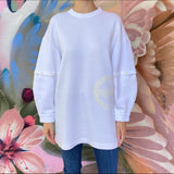 Louis Vuitton White Snap Sleeve Sweatshirt Dress - M