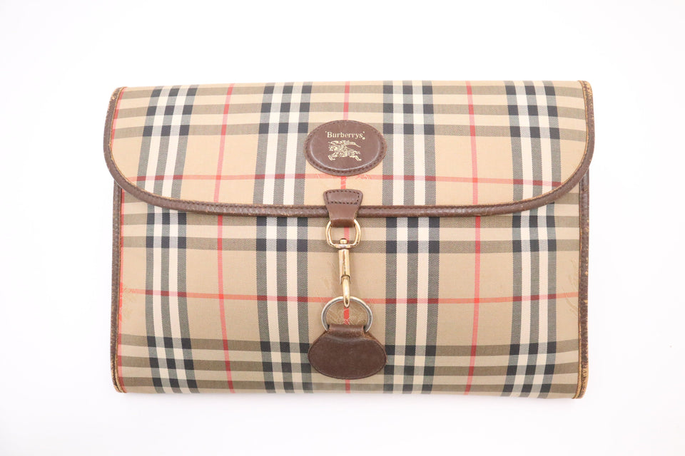Burberry Clutch in House Check Canvas