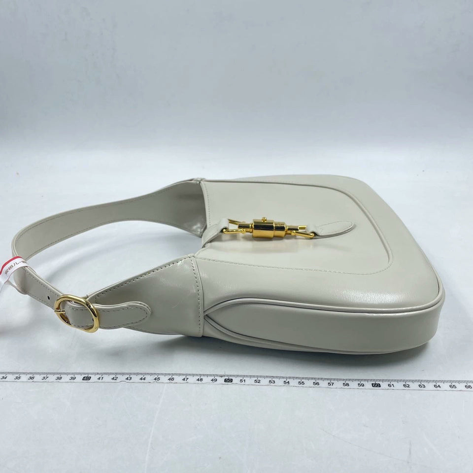 Gucci Jackie 1961 White Leather Bag with Adjustable Strap Size Small