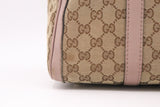 Gucci Boston Bag in GG Canvas and Pink Leather
