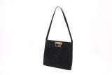 Gucci Shoulder Bag in Black Suede Canvas