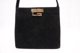 Gucci Shoulder Bag in Black Suede Canvas